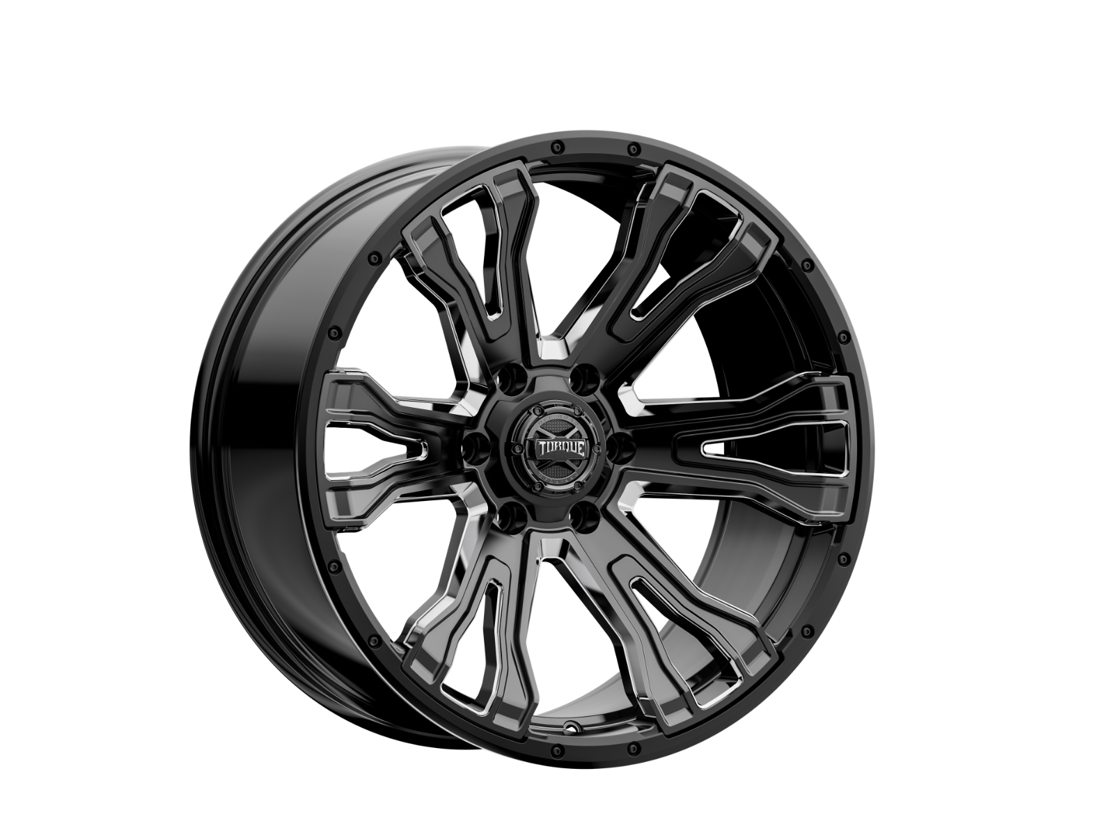 Torque Prime | Gloss Black w/Milled Accent | 20x9 | 6x5.5 | -12mm