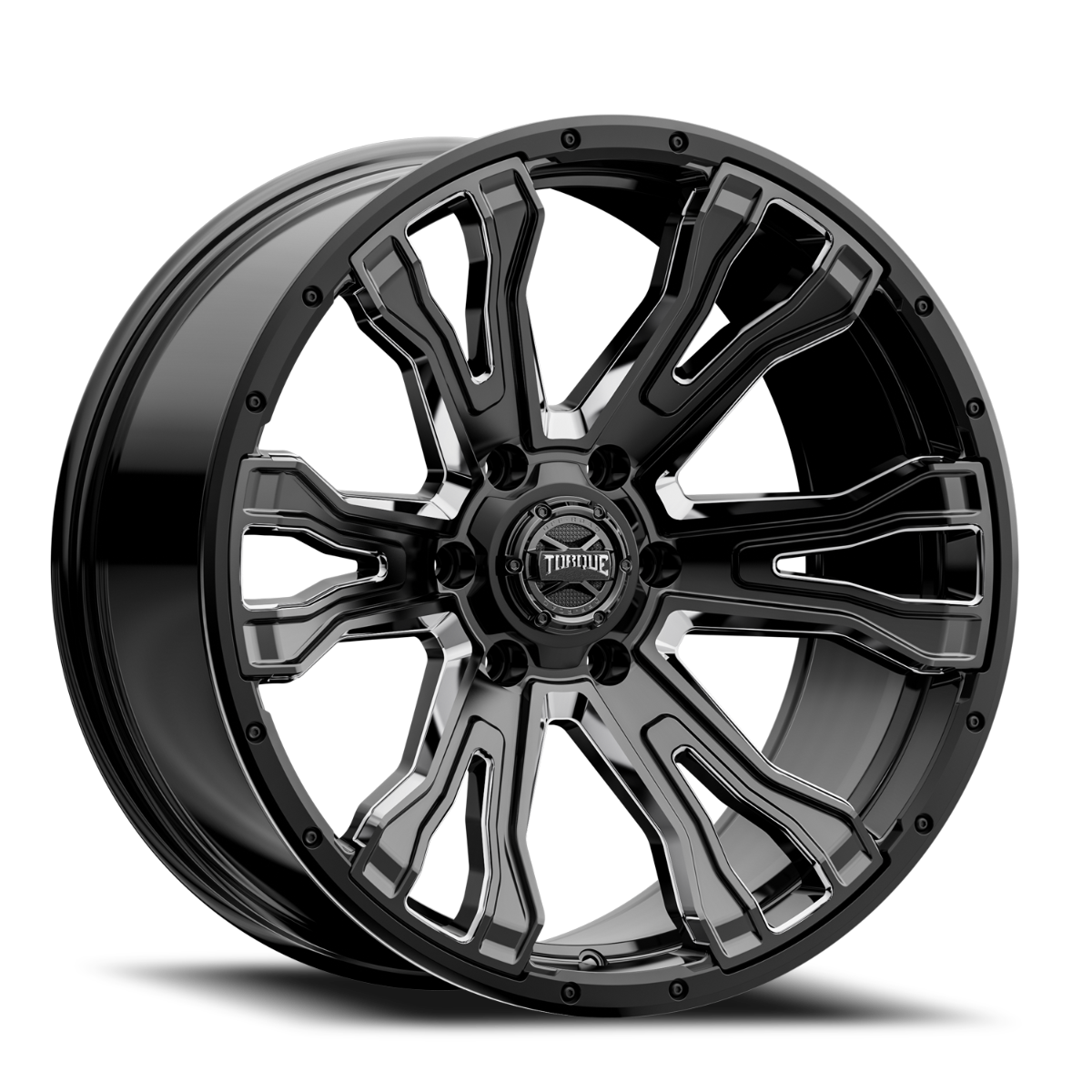 Torque Prime | Gloss Black w/Milled Accent | 20x9 | 6x5.5 | -12mm