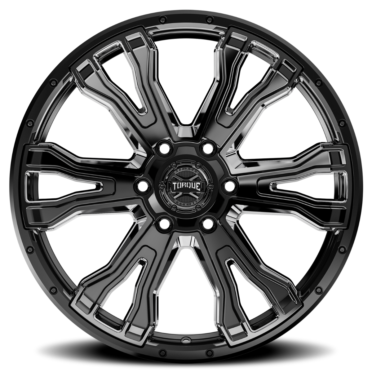 Torque Prime | Gloss Black w/Milled Accent | 20x9 | 6x5.5 | -12mm