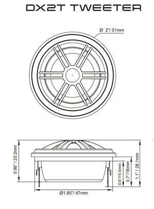 DX 6.5" 2- Way Component Speaker System With Kevlar Cone 230 Watts Rms 4-Ohm - DS18