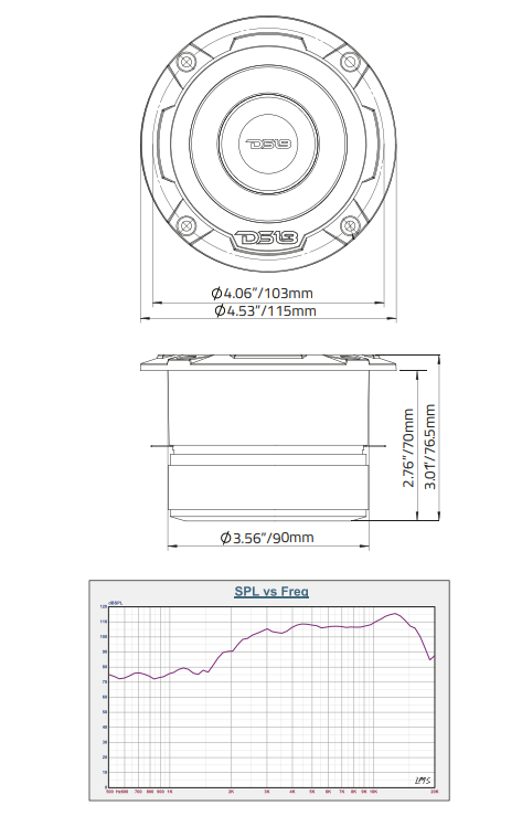 4.5" Super Bullet Tweeter 280 Watts 1.75" Titanium 4-Ohm Vc - DS18