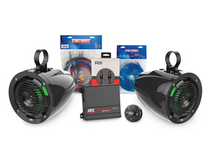 MTX Amplifier and Roll Cage Speaker Kit - Bluetooth + 2 Pods