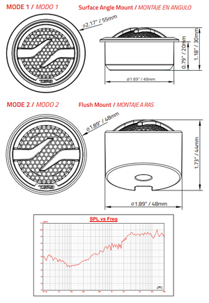 1.7" Dome Neodymium Tweeter 50 Watts 1" Pei 4-Ohm Vc - DS18